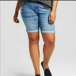 AVA & VIV Bermuda Distressed Jean Shorts